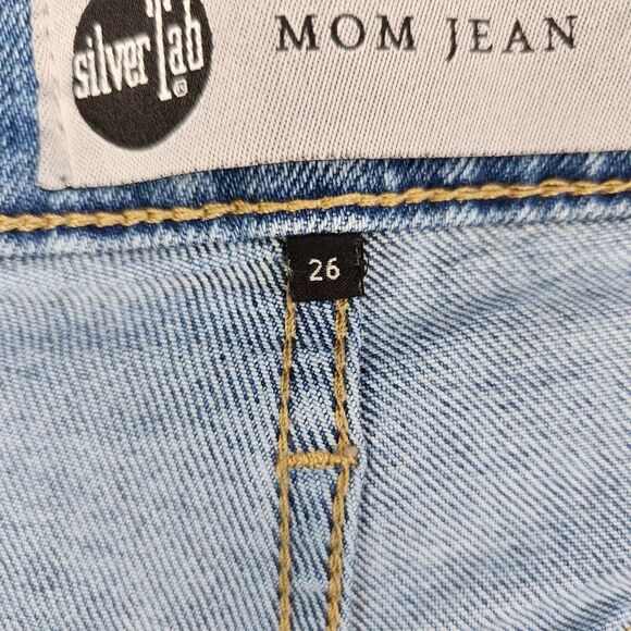Levi Silver Tab Mom High Waist W26 L27  Blue Jeans - Picture 11 of 16